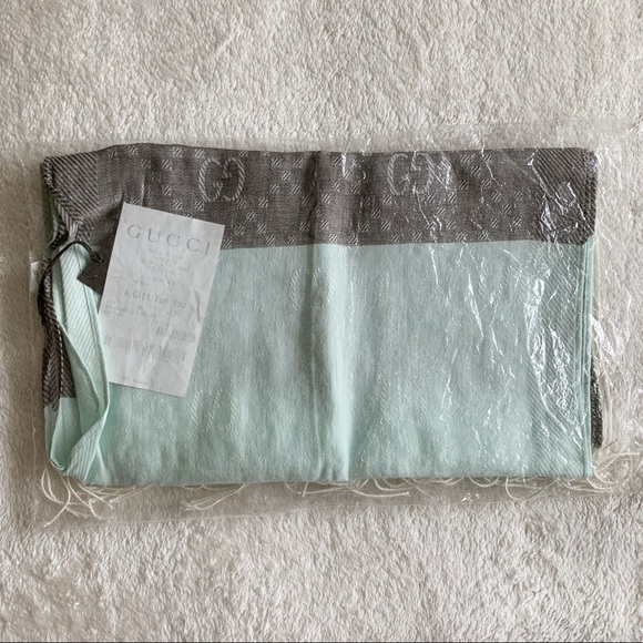 NWT Authentic Gucci GG Linen Blend Color Scarf 🧣 - Picture 6 of 8